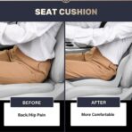 Coverado [Upgraded] Car Seat Cushion and Lumbar Support Pillow One Piece, Memory Foam Ergonomic Back Support Driving Seat Cushion for Back Pain, Non-Slip Washable Cushion for Car, Driver, Office - Image 5