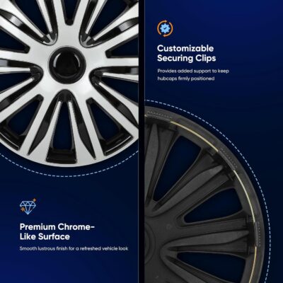 ECCPP Wheel Cover 15 Inch Hubcap Wheel Hub Caps OEM Rim Protectors Cover (Set of 4) Modern & Stylish Auto Tire Replacement Exterior Cap - Image 5