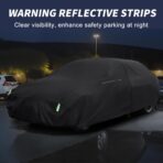 X AUTOHAUX Waterproof Sedan Car Cover for Sedan Length Up to 177 Inch Sedan All Weather Protection Anti-UV Windproof with Left Side Zipper and Mirror Pockets - Image 5