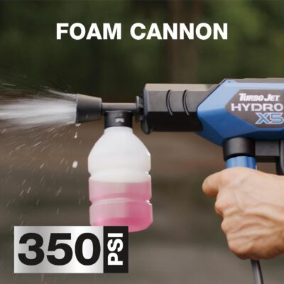 Ontel Turbo Jet HydroX5 Pro Portable Cordless Pressure Washer (21V 3000mAh Battery), 6-in-1 Nozzle, Dual Water Source, 16ft Detachable Hose - Image 5