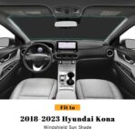 Car Windshield Sun Shade for Hyundai 2018-2023 Kona Accessories (OEM Design) Reflective Foldable Heat Insulation Sunshade for Ultimate Protection - Image 2