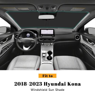 Car Windshield Sun Shade for Hyundai 2018-2023 Kona Accessories (OEM Design) Reflective Foldable Heat Insulation Sunshade for Ultimate Protection - Image 2