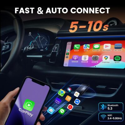 H-Air Wireless CarPlay & Android Auto Adapter, 2026 Upgrade, Plug & Play USB Dongle, Convert Wired CarPlay Auto to Wireless, No Latency, Fast Connection, for Apple iPhone & Android Phones - Image 5