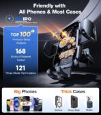 TORRAS Ultra-Durable Phone Holders for Your Car【96+LBS Strongest Suction】 Car Phone Holder Mount, Safety Certs Cell Phone Car Mount Truck for Dashboard Windshield Vent for iPhone 17 16 15 14 Pro Max - Image 4