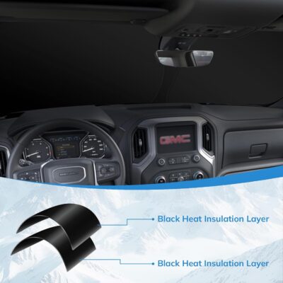 Windshield Sun Shade New American Eagle Flag USA Patriotic Design - Folding Car Front Window Sunshade for Cars SUV Trucks, Max UV Blocking and Keep The Vehicle Cool(64"x33.5") - Image 2