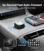 2026 Wireless CarPlay Adapter for iPhone, Premium Glass Finish Design, 5s Auto-Connect, Mini Wireless CarPlay Dongle Compatible with Apple CarPlay, Plug & Play for Factory Wired Cars, Low Latency - Image 3