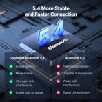 UGREEN Bluetooth 5.4 Car Adapter, Hands-Free Call & Noise Cancelling AUX to Bluetooth Adapter for Car, 3.5mm Audio Blue-Tooth Receiver for Cars Stereo Home Speaker - 15H Battery Life - Image 2