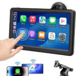 Wireless Carplay Screen for Car, 7" HD Touch Screen Portable Car Stereo for Carplay & Android Auto, Pantalla para Carros with Bluetooth, AUX, FM Transmitter, Voice Control