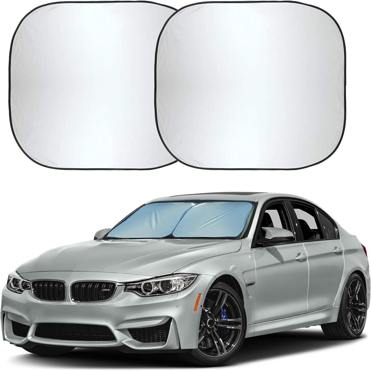 71zWi-BYw4L._AC_SL1500_.jpg Car Windshield Sun Shade Foldable | Front Windshield Shade for Sun, Heat and UV Rays | Sunshade for Car Front Window and Interior Sun Protection | Medium (28 x 31 inches) - Image 1