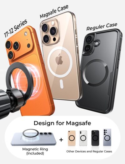 LISEN for MagSafe Car Mount, [Upgrade 2026 Ultra Magnets] Magnetic Phone Holder for Your Car Cell Phone Holde Mount for Air Vent Car Accessories fit iPhone 17 16 15 14 13 12 Pro Max Plus Mini - Image 5
