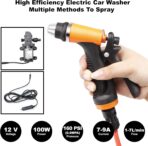Portable Intelligent Electric Pressure Washer Pump 100W 160 PSI 12V Portable Pressure Powerful Washing Kit with 21.3 Feet PVC Hose for Home, Car, Garden, Projects (100 W-Black Hose) - Image 3