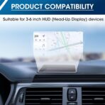4 Pcs HUD Reflective Windshield Film, 4.7" x 3.5" Universal Head Up Display Reflective Windscreen Projection Film Car, Clear Electrostatic Film Apply to 3-5 inch HUD & GPS Speedometer Devices - Image 5