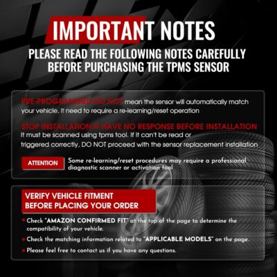 315Mhz Pre-Programmed TPMS Sensor, 4 Pack Tire Pressure Monitoring Sensor fit for Ford F150 Escape Explorer Ranger Transit, Lincoln Aviator Corsair, Replace JX7Z1A189C - 4 Replaceable Valve Stems - Image 3