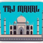 Vagabond Heart Taj Mahal Vinyl Sticker - Waterproof Weatherproof Decal for Laptop Water Bottle Car Bumper - Durable Travel India Souvenir - UV Fade Resistant - Collectible Gift for Adventurers - 3"