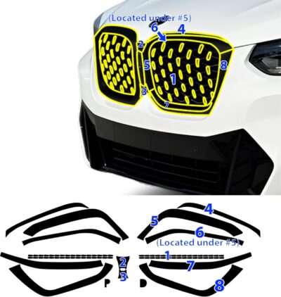 BOGAR TECH DESIGNS for BMW X4 2022-2025 Front Chrome Delete – Precut Vinyl Overlay Kit, Gloss Black Blackout Trim - Image 7