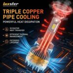 LUXSTER Ultra H11 H9 LED Bulbs, 80000LM Super Bright, Triple Copper Pipes Cooling Tech(Unique), Punisher Pro Upgrade, H8 H16 Foglight, 6000K Pure White, Pack of 2 - Image 7
