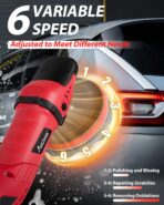 AVID POWER Car Buffer Polisher, 6 Variable Speed 1000-3500 RPM, Rotary Buffer Waxer Kit with 6-inch and 7-Inch Backing Plate, 1200W Car Polisher for Car Detailing, Polishing, Waxing - Image 3