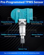 Pre-Programed Tire Pressure Sensor Fit for:-Toyota Tacoma 2005-2015 Tundra 2005-2006 Camry for:-RAV4 Corolla Prius 4Runner for:-Lexus IS250 ES350 GX460 for:-Scion 315MHz 4260706011 TPMS (4) - Image 3