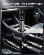 Car Vacuum, Handheld Vacuum Cordless with 21000Pa Powerful Suction & 3 Modes, 4-in-1 Portable Hand Held Mini Vacuum Cleaner Rechargeable, Ultra Light for Car Home Office (Silver) - Image 7