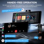 10.26'' Portable Apple CarPlay Screen for Car with 4K Dash Cam & 1080P HD Backup Camera, Wireless Car Play & Android Auto with OTA,GPS Navigation, Airplay, Mirror Link - Image 6