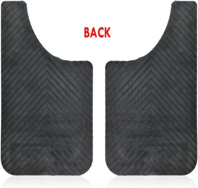 AUTOXBERT Mud Flaps for Trucks Heavy Duty Universal Rubber Mud Flaps Car Dirty Fender All Weather Mudguards Front Rear Splash Guards with Stainless Steel Plates, 2pc- Black - Image 8