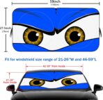 Car Windshield Sun Shade, Funny Car Eyes Sun Visor, Wear-Resistant Black Tape, Foldable 59‘’x27.5‘’/63''x31.5'' - Image 2