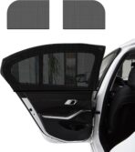 2 PCS Window Shades, Auto Front Rear Side Sun Shades for Block Heat & UV Protection, Breathable Mesh Baby Screen Covers, Universal Car Accessories (Back)