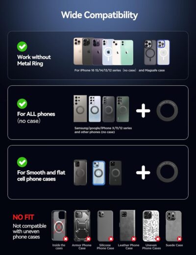 JOYROOM for MagSafe Car Mount Charger with Rotatable Charging Panel, Metal Magnetic Phone Holder, Wireless Charger for iPhone 16/15/14/13/12 - Image 8