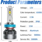 AWALITED Fits for 2010-2020 Toyota 4Runner High Low Beam Fog Lights Bulbs Combo Pack, 6000K White Plug-and-Play Super Bright Bulbs, Pack of 6 - Image 8