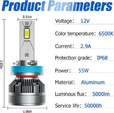 AWALITED Fits for 2010-2020 Toyota 4Runner High Low Beam Fog Lights Bulbs Combo Pack, 6000K White Plug-and-Play Super Bright Bulbs, Pack of 6 - Image 8