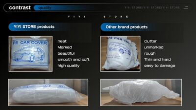 2 Packs Disposable Car Covers Waterproof Dust Protection for Vehicles, Fits Most Sedans, SUV, S(10-18 ft) - Transparent Plastic Car Covers for Travel, Storage, Outdoor Parking Gift Storage Backpack - Image 4