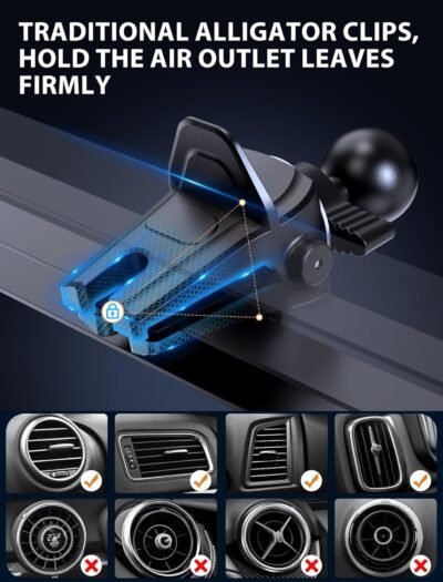 Wireless Car Charger, MOKPR 15W Fast Charging Auto-Clamping Car Charger Phone Mount Air Vent Cell Phone Holder Compatible iPhone 16/15/14/13/13 Pro/12 pro/12/11, Samsung Galaxy S23/S22/S21/S20, etc - Image 7