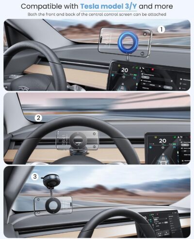 Magnetic Suction Cup Phone Mount for Magsafe, 360° Adjustable Magnetic Car Phone Holder, Pocket Size Foldable Car Mount, Cell Phone Holders for Your Car for iPhone 17 16 15 14 13 12 Series - Image 8