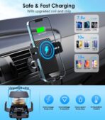 Wireless Car Charger, MOKPR 15W Fast Charging Auto-Clamping Car Charger Phone Mount Air Vent Cell Phone Holder Compatible iPhone 16/15/14/13/13 Pro/12 pro/12/11, Samsung Galaxy S23/S22/S21/S20, etc - Image 2
