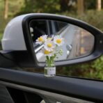 Daisy Flower Car Accessories for Women Interior Aesthetic, 3 Pcs Daisy Cute Car Dashboard Decorations - Image 7