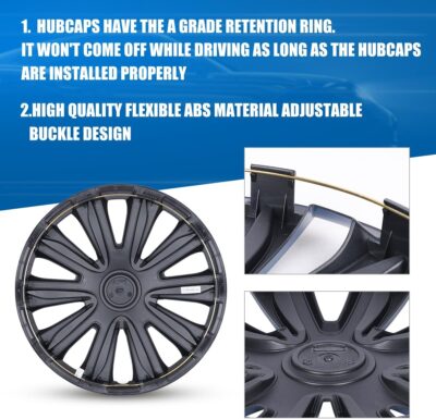 WOLFSTORM 4-Pack 16 Inches Wheel Rim Cover Hubcaps,Redesign Fashion Style Replacement Hubcaps,Car Truck SUV Hub Accessories, Blue&Black - Image 4