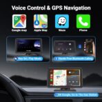 Carplay Wireless Portable Touchscreen Car Stereo Bluetooth Voice Control 7" for Apple Car Play & Android Auto Car Audio HD Screen with 1080p Backup Camera GPS Navigation/Mirror Link Fits All Cars - Image 4