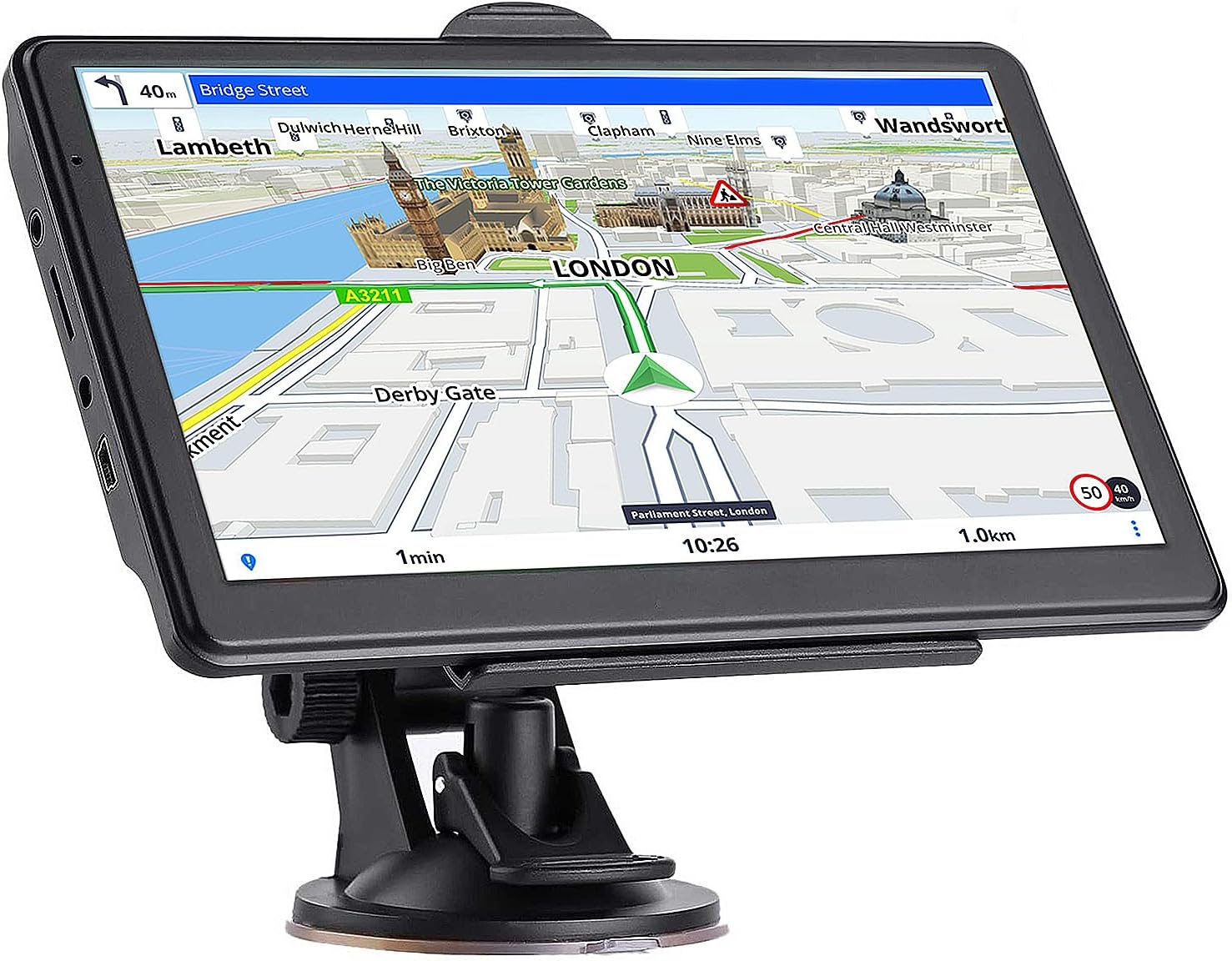 71zwaQ-0NcL._AC_SL1500_.jpg GPS Navigator for Car, Latest 2026 Map 7 inch Touch Screen Car GPS 256-16GB, Voice Turn Direction Guidance, Support Speed and Red Light Warning, North America Lifetime map Free Update(Dark) - Image 1