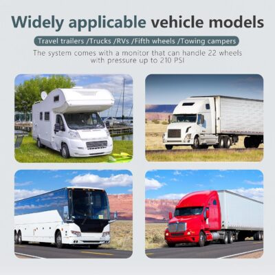 TPMS Tire Pressure Monitoring System 18 Sensors Displayed Vertically,All Tires Pressure and Temp simultaneously,Solar Power,for RV,semi Truck,Motorhome,5th Wheel,(Cap Sensor, 18 Sensors) - Image 3