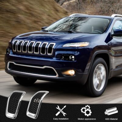 JINCHEN 7pcs Grill Mesh Inserts Fit for Jeep Cherokee 2014-2018, Honeycomb Mesh Front Grill Inserts Grille Cover Frame Trims (Chrome Trim) - Image 6