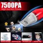 Viewsun 17PCS Car Cleaning Kit, Car Interior Detailing Kit with Red High Power Handheld Vacuum, Detailing Brush Set, Windshield Cleaner, Cleaning Gel, Complete Auto Accessories for Women - Image 2