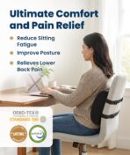 Everlasting Comfort Lumbar Support Pillow for Office Chair - Memory Foam Back Cushion for Car Seat - Promotes Better Posture, Back Pain Relief - Ideal Gaming and Desk Chairs Work and Home Essentials - Image 2