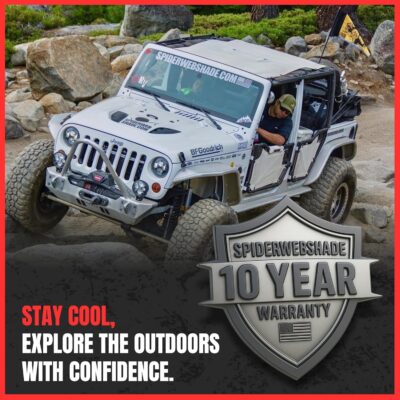 SPIDERWEBSHADE Original JK 4-Door Front and Rear Sunshade Top (2007-2017) Compatible with Jeep Wrangler JKU Rubicon Sahara Sport All Trims - Airbag Safe - USA Made - 10 Year Warranty (Purple) - Image 5