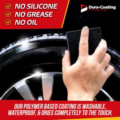 DURA-COATING TECHNOLOGY, Dressing Total Tire Kit, Single Car Kit - All Inclusive Tire Shine, and Cleaner Kit for a Lasting Shine and Brilliant Finish - 16 Ounce Tire Cleaning Spray - Made in The USA - Image 6