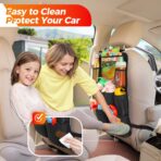SURDOCA Upgraded Car Organizer with 11-inch Tablet Holder, 8 Pockets, Car Seat Protector for Road Trips - Car Storage and Organizers for Kids - Image 3