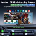 Largest 11.5 inch Wireless CarPlay Screen for Car,Built-in N-etflix/YouTube/TikTok and other apps,A-pple CarPlay & Android Auto screen with1080P Backup Camera/Navigation/Voice Control,for All Vehicles - Image 2