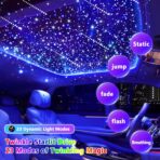 VASTFIRE Starlight Headliner Kit – 1300pcs Twinkle Meteor Fiber Optic Star Lights for Car, Bluetooth APP & Remote Control, RGBW Color Changing, DIY Interior Roof Ceiling Light, Sound Sync LED Kit - Image 8