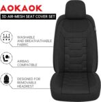 3D Air-Mesh Car Seat Covers Full Set, Breathable and Split Bench Compatible Seat Covers for Cars, Universal Car Interior Covers for Most Cars Sedan Truck SUV(Black) - Image 6