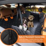 URPOWER Dog Car Seat Cover for Pets 100% Waterproof Seat Cover Hammock 600D Heavy Duty Scratch Proof Nonslip Durable Soft Back Seat Covers for Cars Trucks and SUVs - Image 2