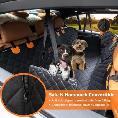 URPOWER Dog Car Seat Cover for Pets 100% Waterproof Seat Cover Hammock 600D Heavy Duty Scratch Proof Nonslip Durable Soft Back Seat Covers for Cars Trucks and SUVs - Image 2